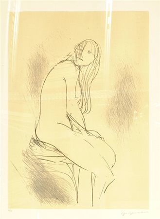 Ugo Capocchini (Barberino Val d'Elsa, 1901 - Firenze, 1980) Nudo seduto, 1977...