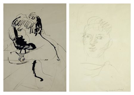 Ugo Capocchini (Barberino Val d'Elsa, 1901 - Firenze, 1980) Ritratti Matita...