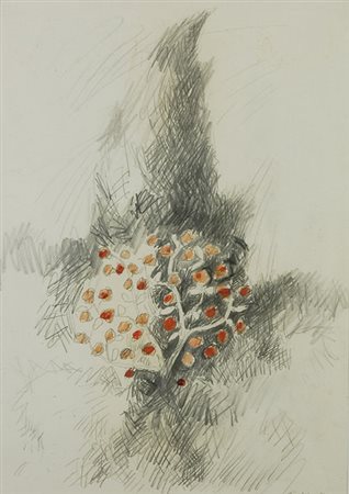 Dino Caponi (Firenze, 1920 - 2000) Melo e cipresso, 1984 Matita su carta,...