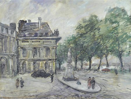 Michele Cascella (Ortona, 1892 - Milano, 1989) Scorcio di Parigi, 1957...