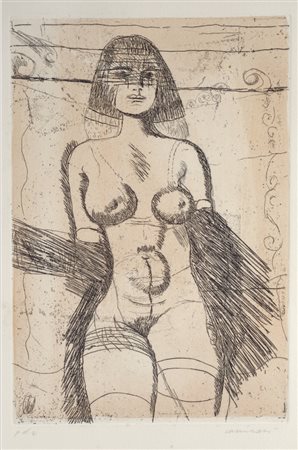 Bruno Cassinari (Piacenza, 1912 - Milano, 1992) Figura Acquaforte, mm....