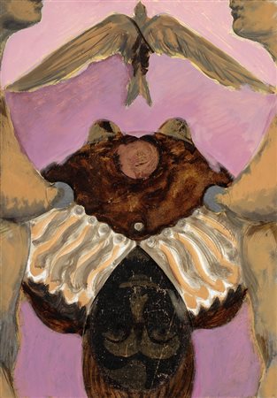 Bruno Ceccobelli (Montecastello Vibio, 1952) Senza titolo Olio su cartoncino,...