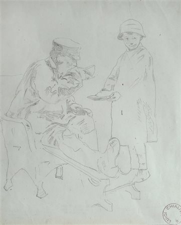 Luigi Chialiva (Caslano, 1842 - Parigi, 1914) Il piccolo assistente Matita su...