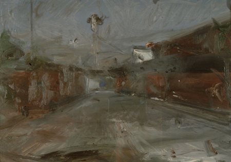 Folco Chiti Batelli (Firenze, 1932 - 2011) Paesaggio urbano, 1988 Olio su...