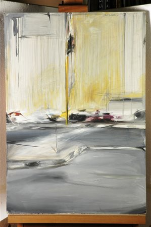 Folco Chiti Batelli (Firenze, 1932 - 2011) Paesaggio Olio su cartone, cm....