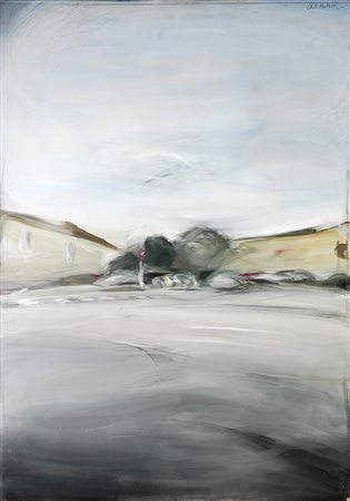 Folco Chiti Batelli (Firenze, 1932 - 2011) Paesaggio Olio su cartone, cm....