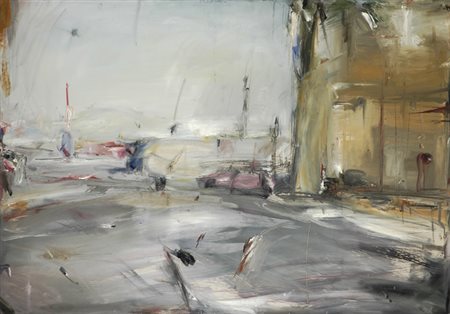 Folco Chiti Batelli (Firenze, 1932 - 2011) Periferia Olio su cartone, cm....