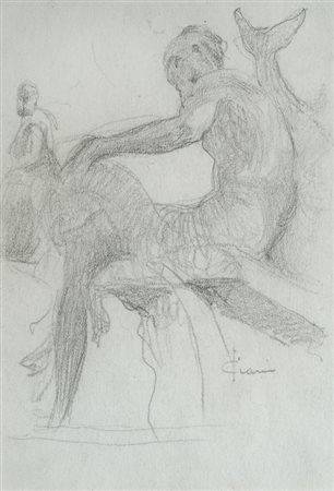 Cesare Ciani (Firenze, 1854 - 1925) Particolare di Firenze, 1896 Matita su...