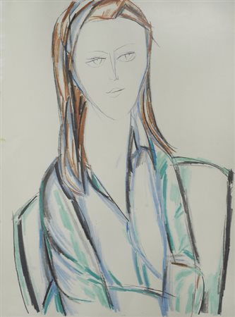Arnoldo Ciarrocchi (Civitanova Marche, 1916 - 2004) Ragazza Pastelli su...