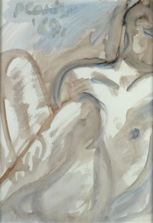 Primo Conti (Firenze, 1900 - Fiesole, 1988) Nudo, 1969 Acquerello su carta,...
