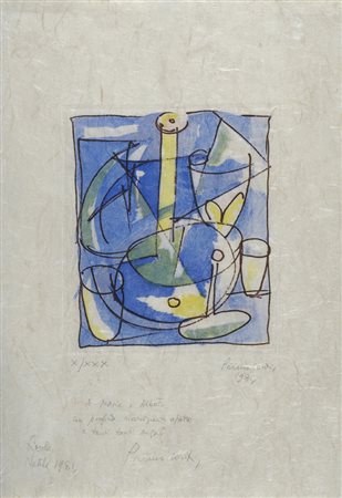 Primo Conti (Firenze, 1900 - Fiesole, 1988) Natura morta, 1981 Litografia,...