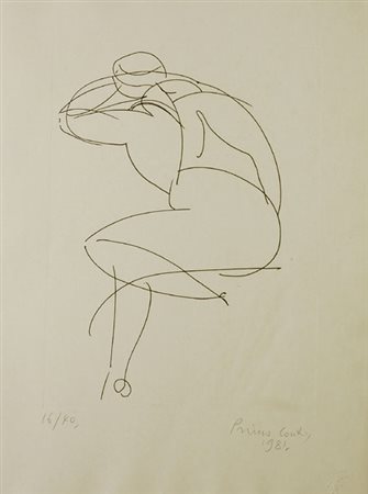 Primo Conti (Firenze, 1900 - Fiesole, 1988) Figura, 1981 Acquaforte, mm....