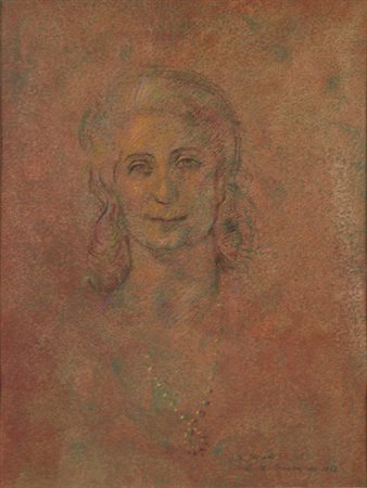 Renzo Crivelli Ritratto signora Tesi, 1977 Pastello su carta, cm. 45x35 Firma...