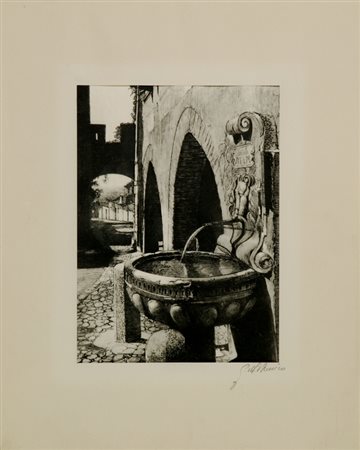 Gaetano D'Amico (Catania, 1937) Fontana Acquaforte, mm. 240x170 Firma in...