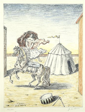 Giorgio de Chirico (Volos, 1888 - Roma, 1978) Composizione Litografia, cm....