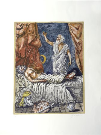 Giorgio de Chirico (Volos, 1888 - Roma, 1978) Guerriero morente Litografia a...