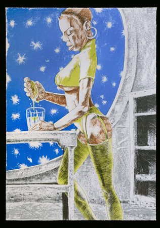 Francesco De Grandi (Palermo, 1968) Insogna Stellare, 2000 Litografia, mm....