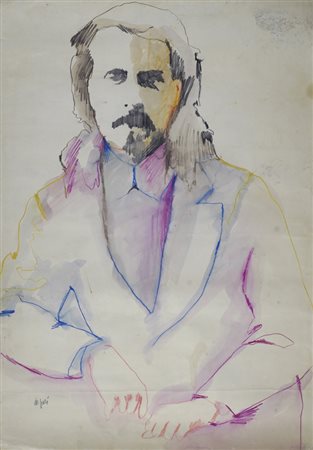 Fabio De Poli (Genova, 1947) Ritratto Mista su carta, cm. 99x69 € 0/0