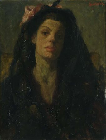 Osman Lorenzo de Scolari (Palermo, 1908 - Firenze, 1998) Ritratto di donna...
