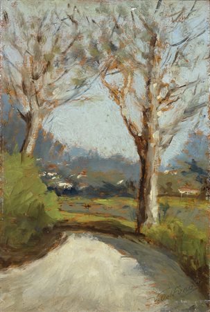 Cascine Olio su compensato, cm. 20x15 Firma in basso a destra. € 0/0