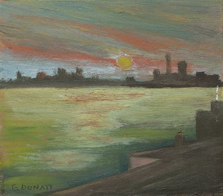 Lazzaro Donati Senza titolo Olio su faesite, cm. 13,2x15 Firma in basso a...