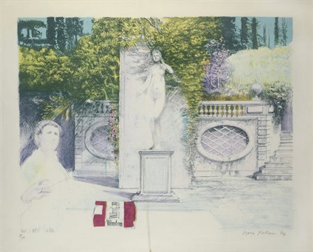 Mario Fallani (Firenze, 1934) Giardino Litografia, mm 595 x 725; es 7/80...