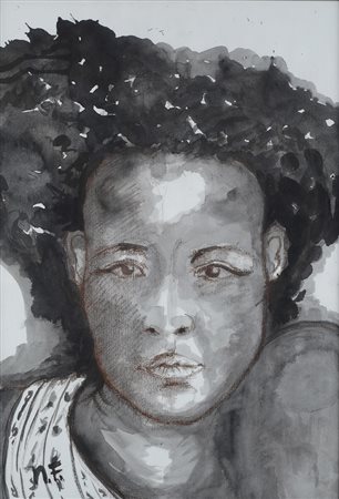 Neri Fanfani (Viareggio, 1960) Volto di donna (fronte/retro) China...