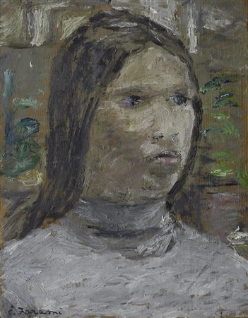 Enzo Faraoni (S. Stefano Magra, 1920) Ragazza con golf bianco, 1970 Olio su...