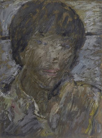 Enzo Faraoni (S. Stefano Magra, 1920) Ritrattino, 1970 Olio su compensato,...