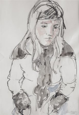 Enzo Faraoni (S. Stefano Magra, 1920) Ritratto di donna, 1972 Tecnica mista...