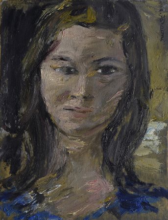 Enzo Faraoni (S. Stefano Magra, 1920) Ragazza, 1970 Olio su compensato, cm....