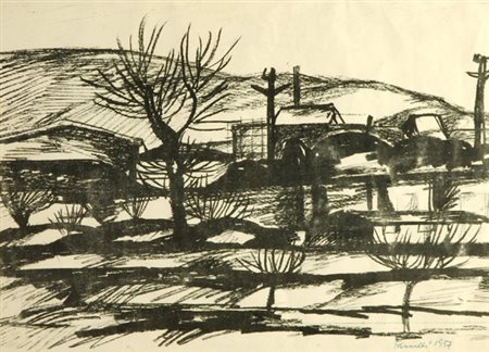 Fernando Farulli (Firenze, 1923 - 1997) Paesaggio, 1997 Litografia, mm....