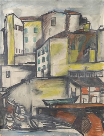 Fernando Farulli (Firenze, 1923 - 1997) Fabbrica Tecnica mista su carta, cm....