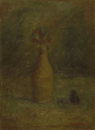 Fernando Farulli (Firenze, 1923 - 1997) Vaso con fiori, 1944 Olio su cartone,...