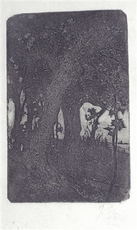 Giovanni Fattori (Livorno, 1825 - Firenze, 1908) Effetto di tramonto...