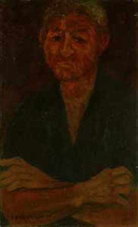 Natale Filannino (Firenze, 1926) Busto maschile, 1956 Olio su cartone, cm....