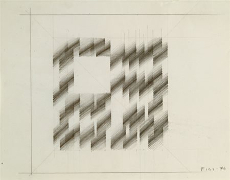 Ennio Finzi (Venezia, 1931) Composizione, 1976 Matita su carta, cm. 22x28...
