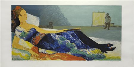 Salvatore Fiume (Comiso, 1915 - Milano, 1997) Riposo sulla spiaggia...