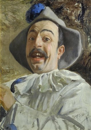 Ruggero Focardi (Firenze, 1862 - Quercianella, 1934) Maschera Olio su tela,...