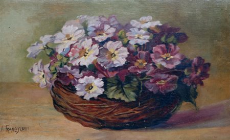 A. Franceschini Fiori Olio su compensato, cm. 30x47 Firma in basso a...