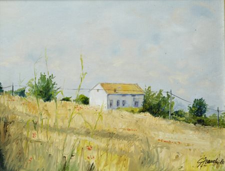 Giancarlo Franchi Paesaggio, Anni '80 Olio su tela, cm. 40x50 Firma e data in...