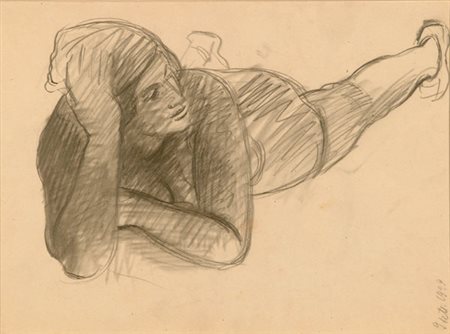 Achille Funi (Ferrara, 1890 - Appiano Gentile, 1972) Figura distesa, 1929...