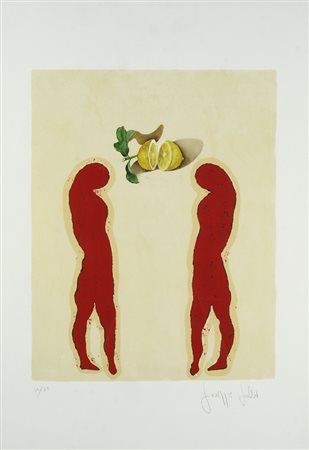 Giuseppe Gallo (Rogliano, 1954) Senza titolo Litografia, cm. 70x50; es. 44/75...