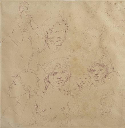 Gen Paul (Parigi, 1895 - 1975) Composizione China su carta, cm. 35x35 Firma...