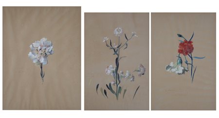 Valentino Ghiglia (Firenze, 1903 - 1960) Fiori Lotto composto da tre opere:...