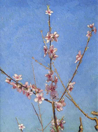 Valentino Ghiglia (Firenze, 1903 - 1960) Fiori di pesco Olio su cartone, cm....