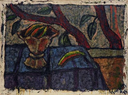 S. Giorgetti ( .) Natura morta con banane, 1975 Olio su tela, cm. 60x80 Firma...