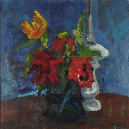 Gori Vaso di fiori Olio su tela, cm. 50x50 Firma in basso a destra. € 0/0