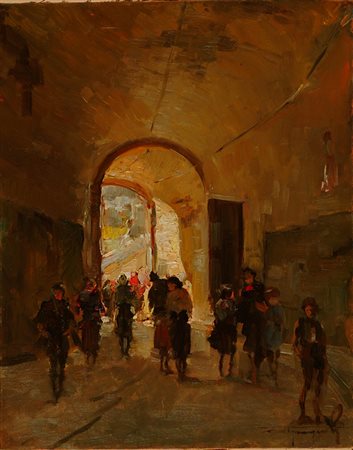 Ovidio Gragnoli (Grosseto, 1893 - Firenze, 1953) Porta Olio su tela, cm 50x40...