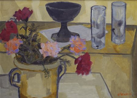 Renzo Grazzini (Firenze, 1912 - 1989) Natura morta Olio su tavola, cm. 50x70...